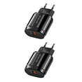 thumbnail image 2 of Inteprter Cargador de teléfono Multipropósito multicolor Compatibilidad amplia Adaptador de 18 W Cabezal de carga Accesorios de viaje Enchufe negro de EE. UU. 3 2Conjunto, 2 of 6