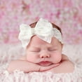thumbnail image 6 of Odeerbi Baby Elastics Hair Bows Headband Newborn Lace Bow Headband Kids Soft Headband White, 6 of 7