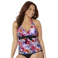 thumbnail image 1 of Swimsuits For All Women's Plus Size Halter Tankini Top 18 Animal Flower, 1 of 4