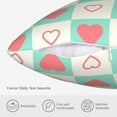 thumbnail image 5 of ZICANCN Plaid Love Pattern Decorative Throw Pillow Covers, Bed Couch Sofa Decorative Knit Pillow Covers for Living Room Farmhouse 24"x24", 5 of 8