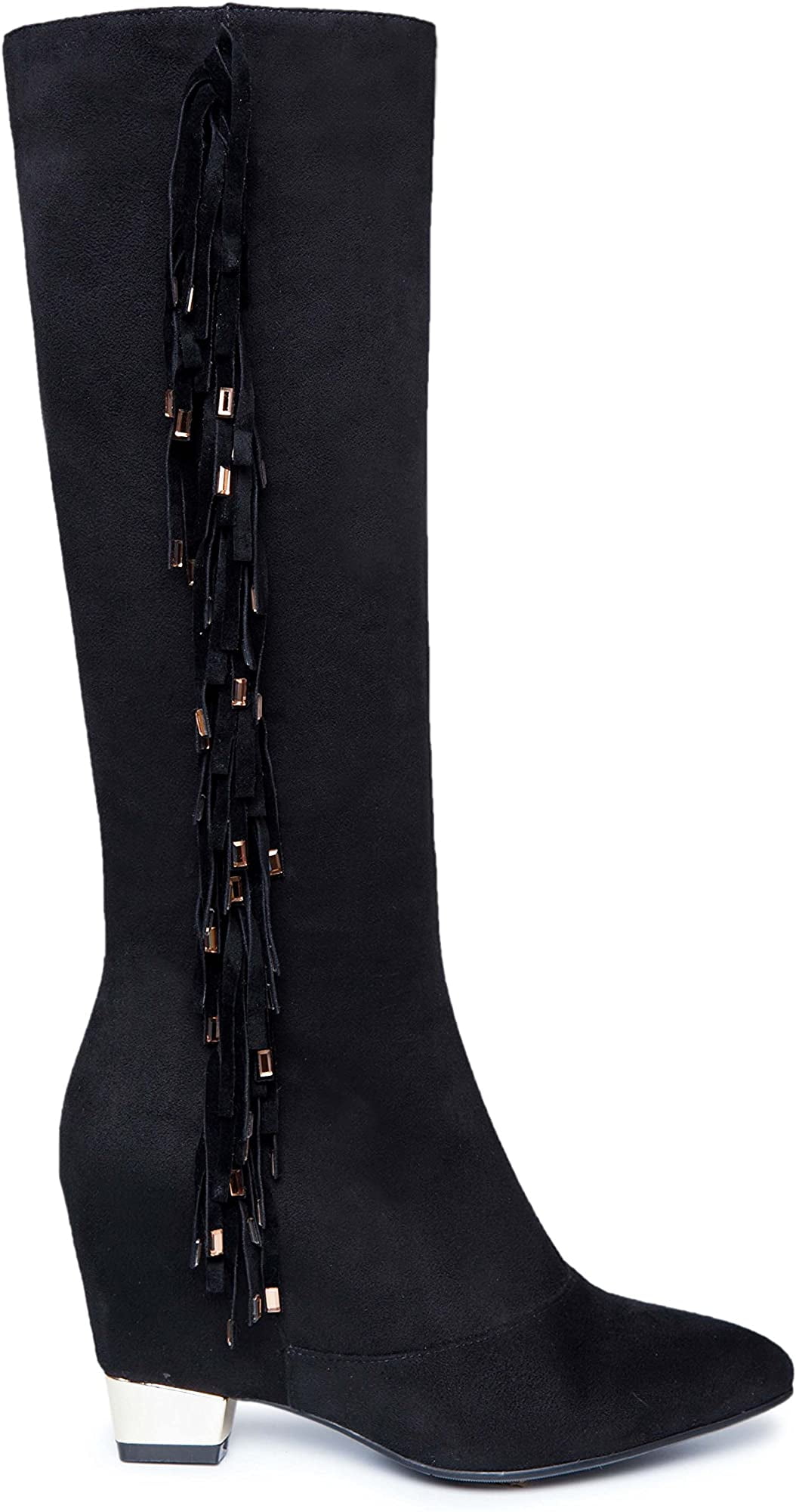 ANN CREEK Womens Jules Fringe and Plated Heel Boots Walmart Canada
