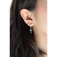 thumbnail image 3 of 14K Gold Plated Drop Dangle Cross Hoop Earrings Trendy Gold Cross Earrings for Women Small CZ Huggie Hoops Dangling Diamond Cross Earrings for Men Hypoallergenic Lightweight, 3 of 10