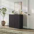 thumbnail image 5 of SICOTAS 34.6" Wide Kitchen Storage Cabinet Set of 2, Modern Credenz Sideboard Buffet with 2 Doors, for Dishes, Coffee Bar Console Cabinet with Adjustable Shelf,Dark Gray  Alder, 5 of 11