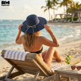 thumbnail image 4 of Sombrero de Playa Con Conchitas Para Mujer Ala Ancha 42 cm azul 42 cm, 4 of 6