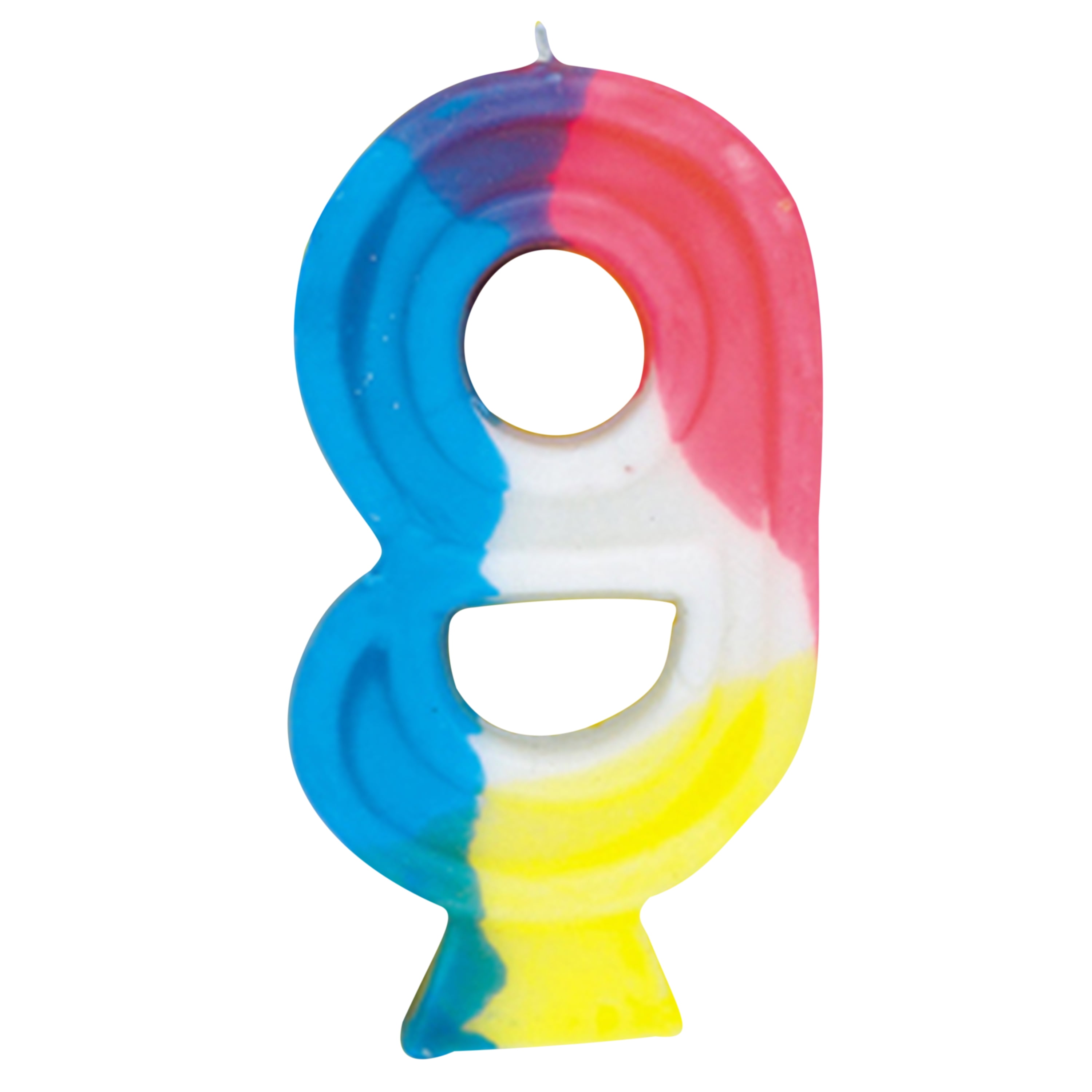 Number 9 Birthday Candle, 2.75 in, Multicolor, 1ct