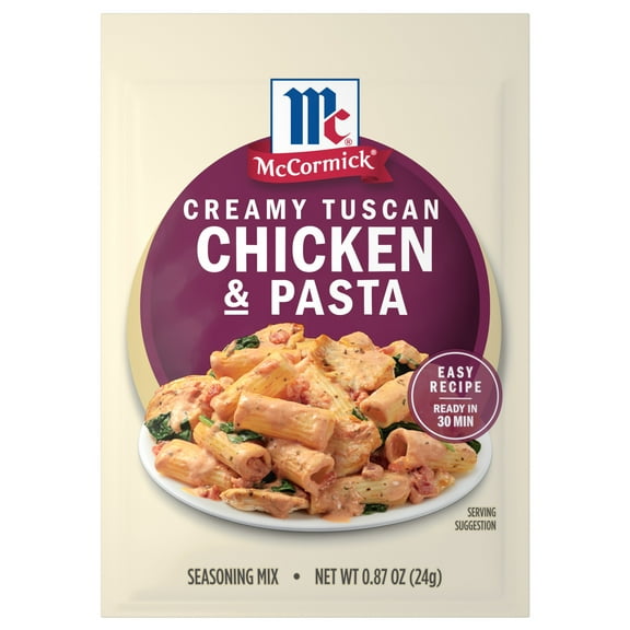 McCormick Creamy Tuscan Chicken & Pasta Seasoning Mix, 0.87 oz Packet