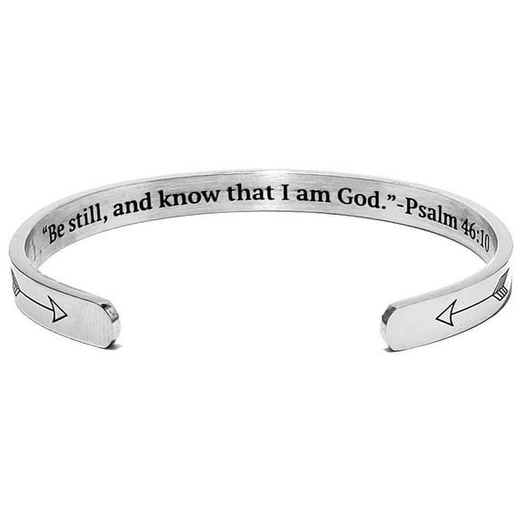 JNB/1218/Inspirational Engraved Stainless Steel Cuff Bracelet Personalized Gift