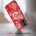 thumbnail image 3 of For Motorola Moto G 5G 2024 Splendid Glitter with Diamonds All Around Edges Ring Stand Case Cover - Red, 3 of 4