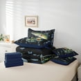 thumbnail image 6 of Feelyou Hunting Pike Fish Bedding Comforter Set 7 Pieces, Retro Blue Camouflage Full Bedding Set, Rustic Farmhouse Cabin Reversible Fitted Sheet Flat Sheet, Microfiber Bedroom Decor, 6 of 8