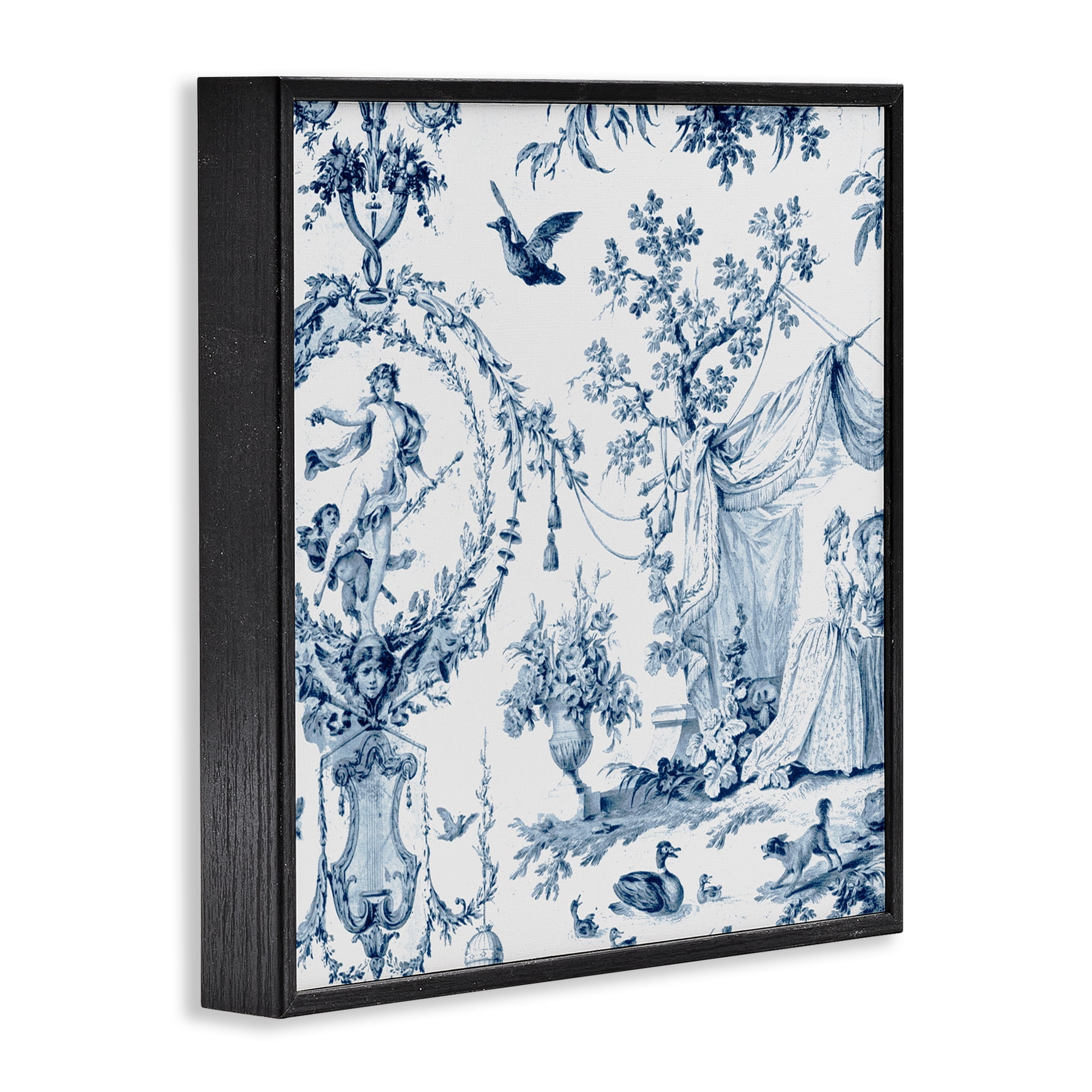 Classic Toile Scene Black Framed Giclee Art, design by Vintage Hustle