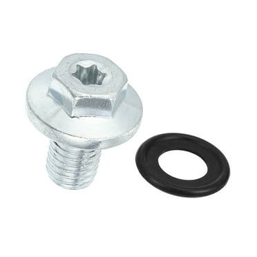 M12x1.75 Steel Engine Oil Drain Plug Screw for Chevrolet Silverado 1500 2500 3500 HD Silver Tone