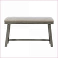 thumbnail image 3 of Counter Height Bench, Industrial Light Gray Wood Frame Foam Cushioned Seat for Kitchen Dining | Light Gray | Fabric, Polyester, 3 of 5