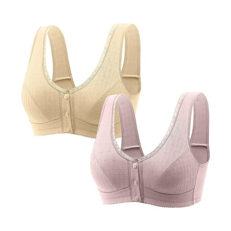Weikingp Bras for Women  Womens Bra Sports Bras Front Snaps Seniors Wireless Beauty Back Full Coverage Comfor Easy Close Bras Bralettes for Women Plus Size Lingerie Clearance Khaki Xl
