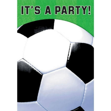 Soccer Folded Invitation (6 Pack) - Party Supplies