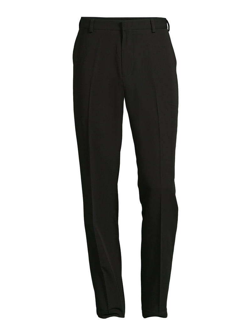George Men's Slim Fit Flat Front Comfort Stretch Dress Pants