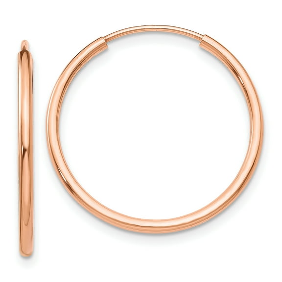 Primal Gold 14 Karat Rose Gold Endless Tube Hoop Earrings