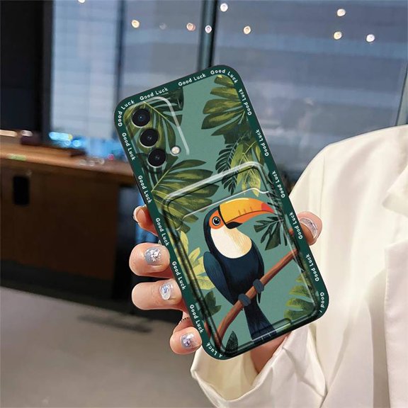 LYM-Phone Case For OnePlus Nord N200 5G/1 Nord N200 5G, Cover Shockproof Back Cover Anti-dust Silicone Cute Card slot TPU Soft case Dirt-resistant protective Anti-knock Cartoon Card bag