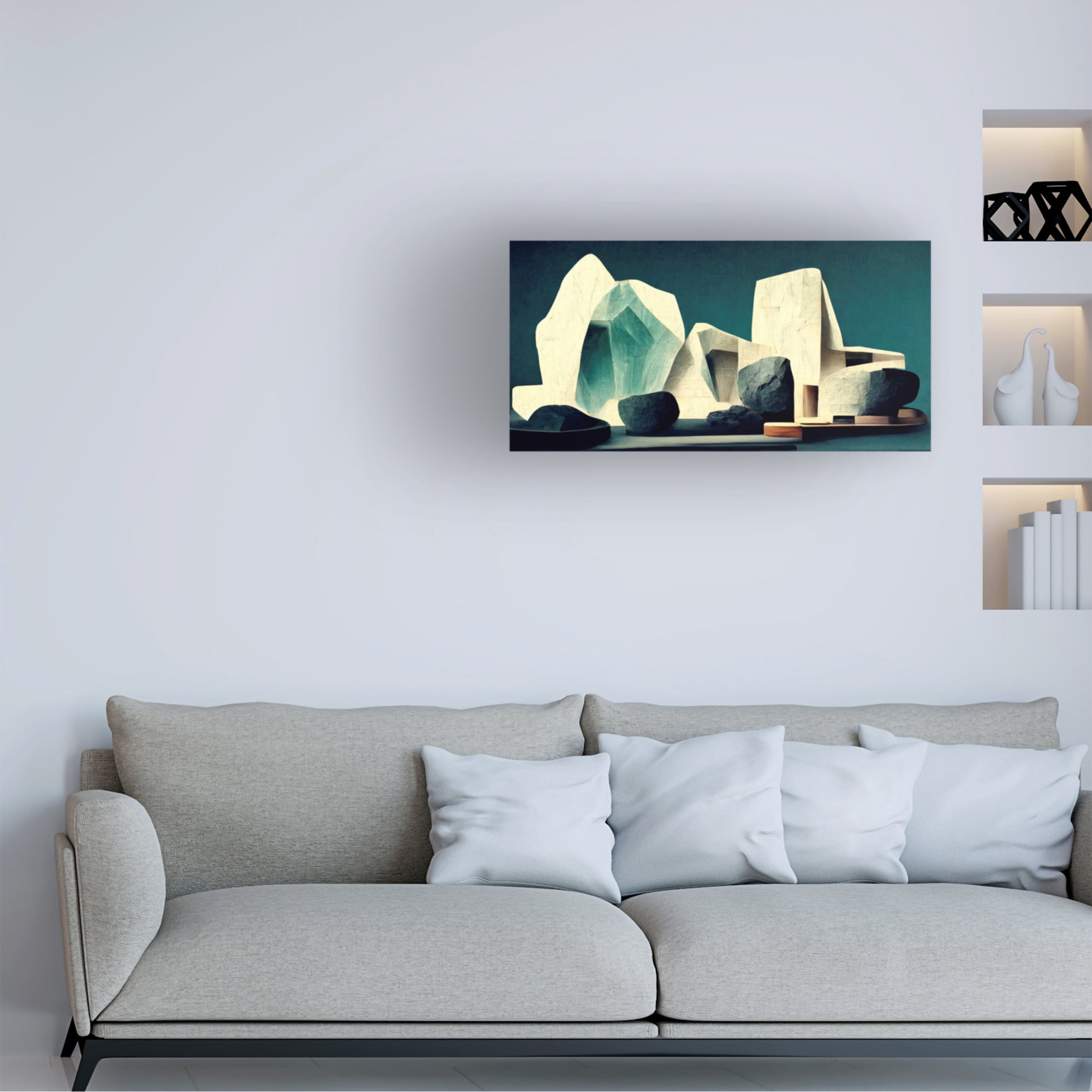 Canvas Wall Art - Treechild 'The Rock Villa' Wall Art for Living Room, Bedroom, or Office D?cor by Trademark Fine Art - 47 x 24 Inches