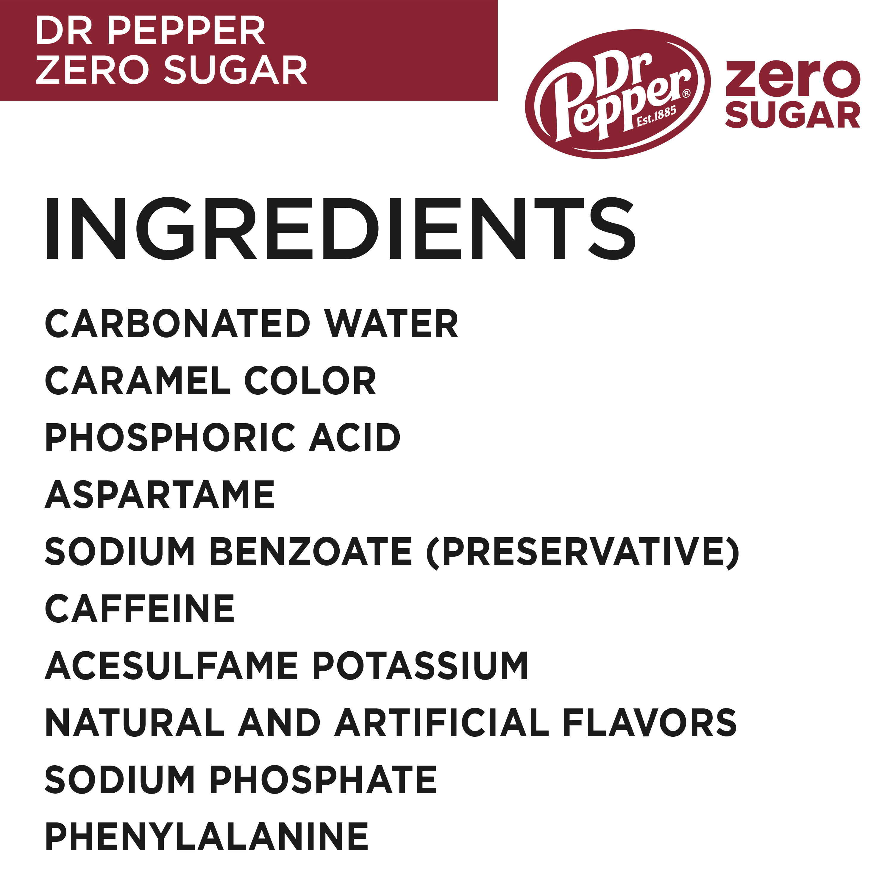 Dr Pepper Zero Sugar Soda Pop, 12 fl oz, 12 Pack Cans - image 3 of 12