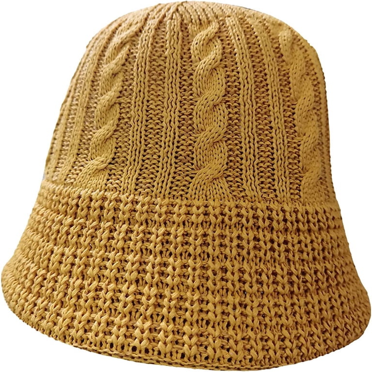CoCopeaunts Bucket Hats for Men LCE Hemp Thread Vintage Hand