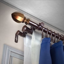 Contemporary Home Living 126" Chocolate Brown Solid Contemporary Triple Curtain Rod