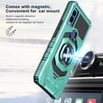 thumbnail image 5 of Spy Case for Cricket Innovate E 5G Case w/Tempered Glass Screen Protector Ring Car Mount Kickstand Hybrid Hard PC Soft TPU Shockproof Protective Phone Case - Teal, 5 of 7
