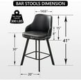 thumbnail image 3 of FIRAVOE Bar Stools Set of 4 (High Back) Swivel Barstools (30") Bar Height Bar Stools, Faux Leather Bar Chairs for Kitchen Island, Black, 3 of 10