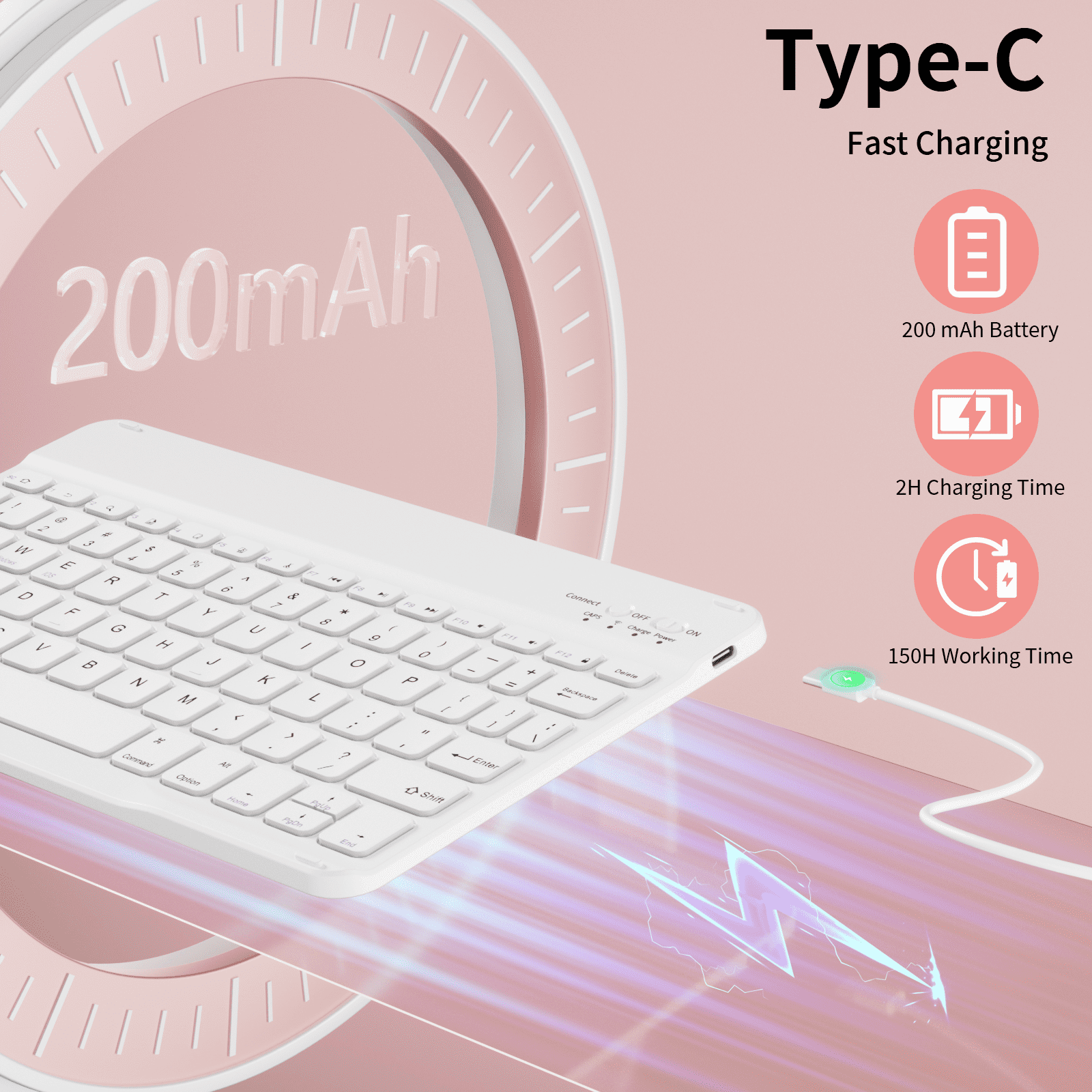 SZPSGC for iPad A16 11th 10th Generation Case with Keyboard, Soft TPU Back Cover with Pencil Holder, Magnetically Detachable Folio Keyboard case for iPad 11th Gen 11 Inch/10th Gen 10.9 Inch,Pink