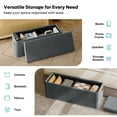 thumbnail image 6 of Pinmoco 43" Folding Storage Ottoman Bench with Side Pocket, Corduroy Storage Bench Entryway Bench for Bedroom, Living Room, Gray, 6 of 10