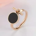thumbnail image 3 of Black Elegant Band Women's Rose Gold Titanium Steel Wedding Ring Size 5-9, 3 of 6