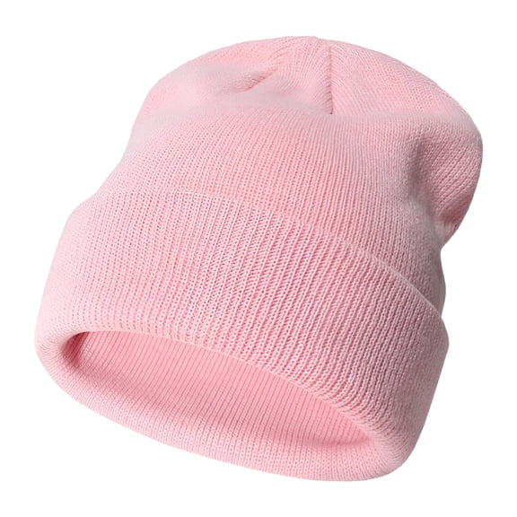 TELOLY Unisex Knit Soft Warm Cuffed Beanie Hat Winter Camo Hats for Kids, Color: Pink, Size: 2-6 Years