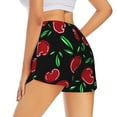 thumbnail image 3 of Disketp Cherry Print Women's Shorts Workout Shorts for Athletic Gym Running Shorts with Phone Pockets XX-Large, 3 of 8