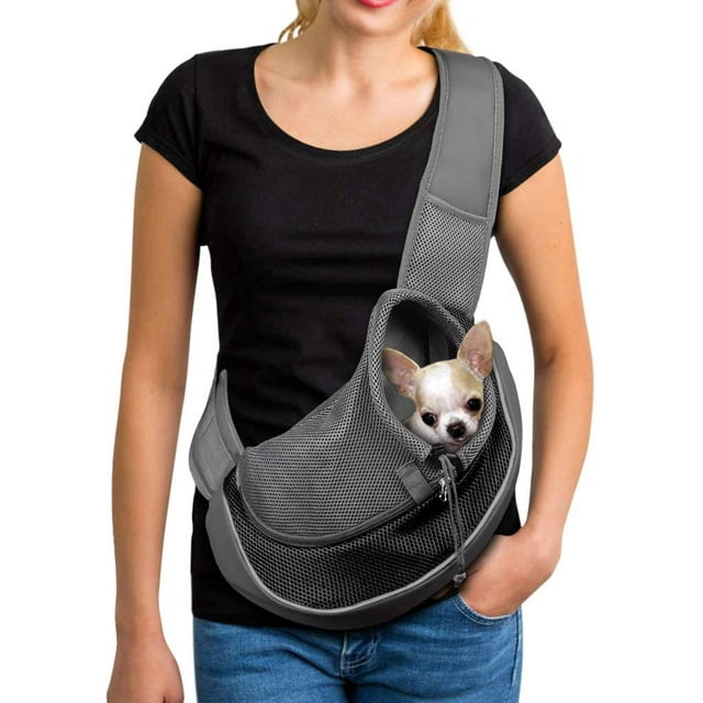 Pet Dog Sling Carrier Breathable Mesh Travel Safe Sling Bag Carrier for Dogs Cats