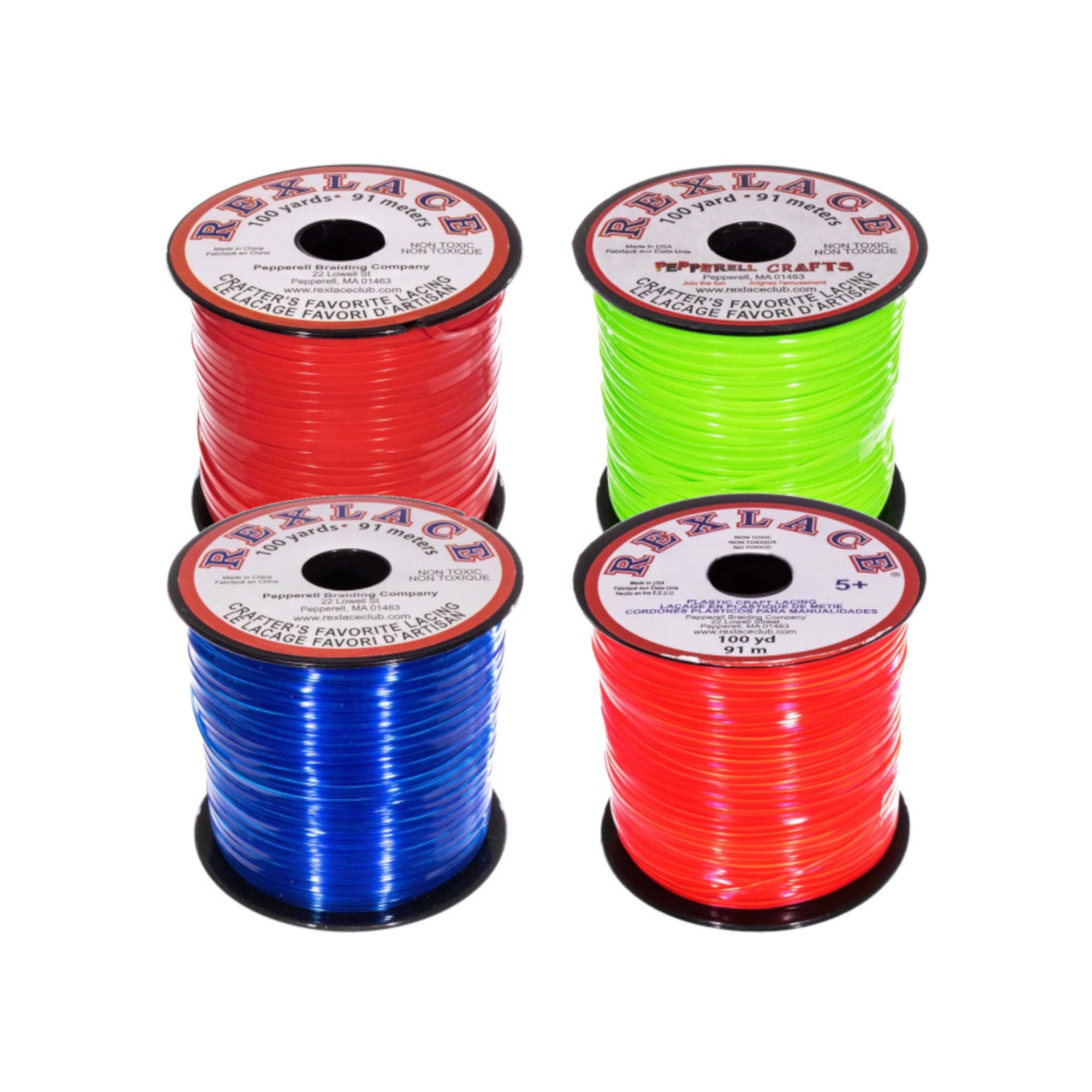 Craft County Rexlace Plastic Lacing Multicolor Bundle Packs 100 Yards
