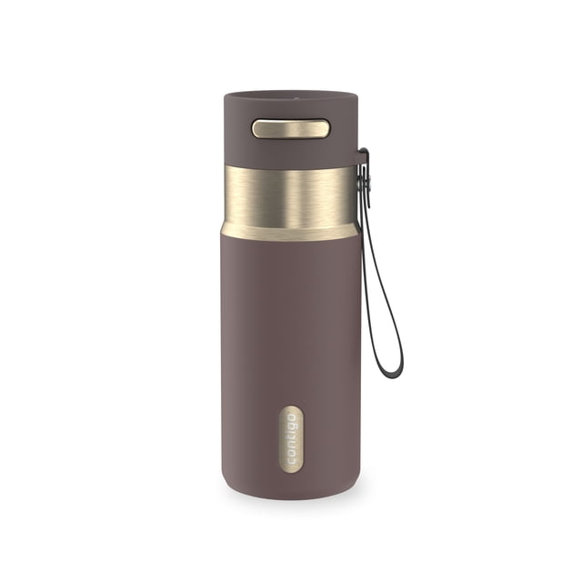 Contigo AutoSeal Insulated Stainless Steel Water Bottle with Carrying Strap, 16 oz (473 ml) – Leak-Proof, BPA-Free, Lead-Free, Dishwasher Safe