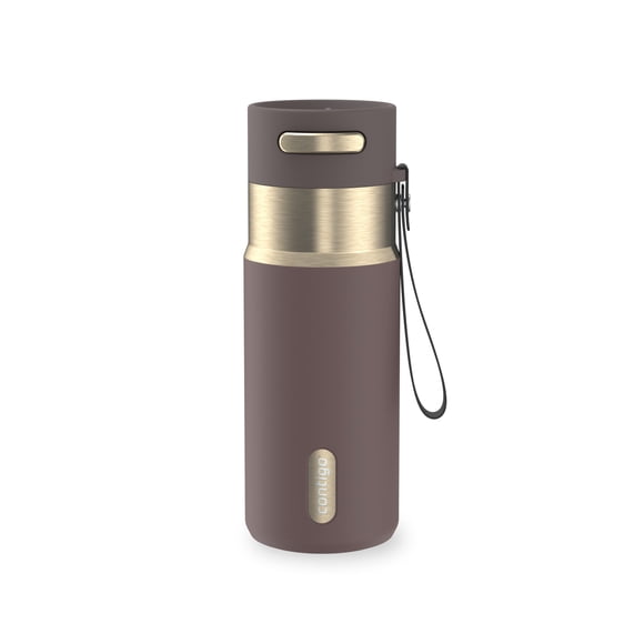 Contigo AutoSeal Insulated Stainless Steel Water Bottle with Carrying Strap, 16 oz (473 ml) – Leak-Proof, BPA-Free, Lead-Free, Dishwasher Safe