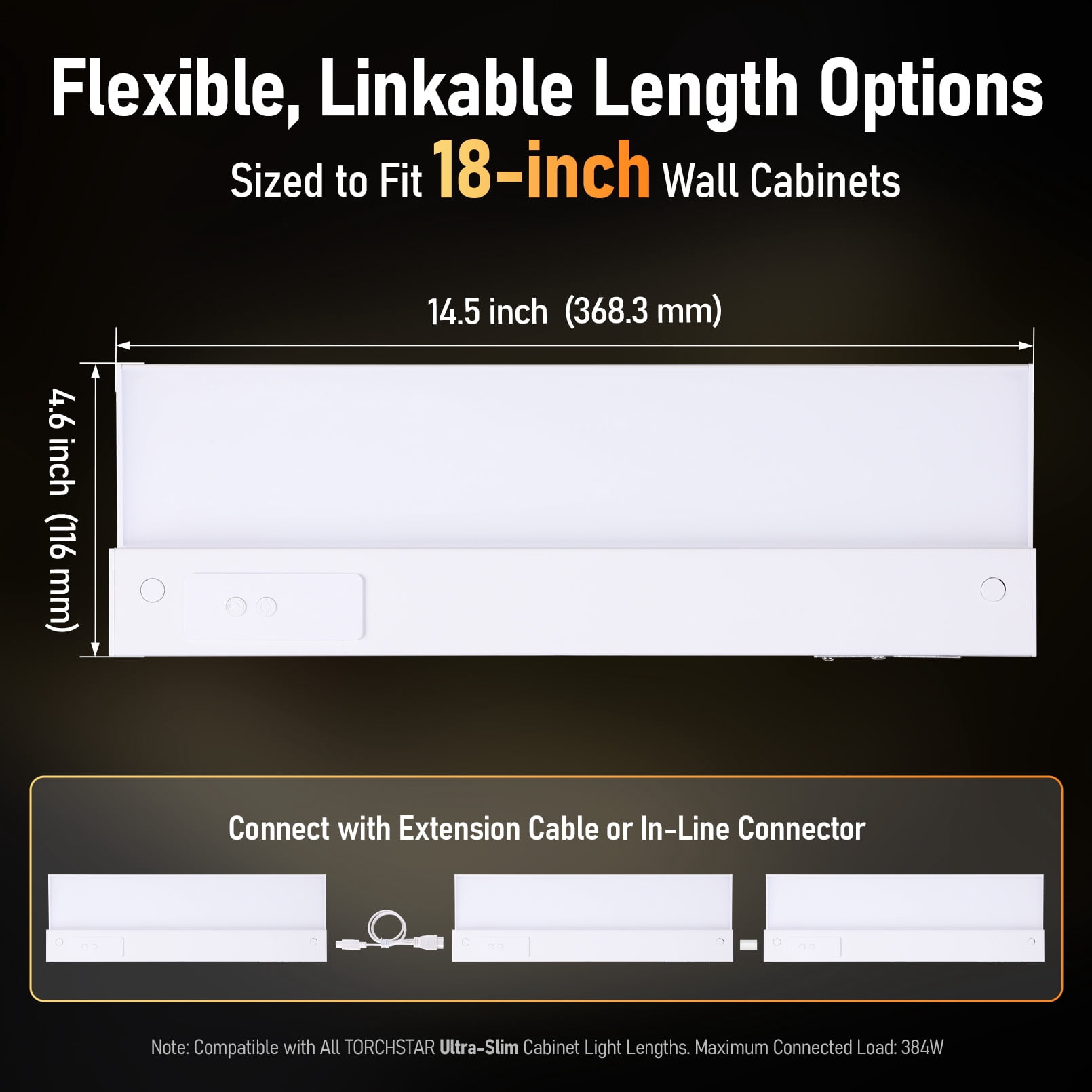 8 Pack 12W 5CCT LED Under Cabinet Lighting Fits 18-Inch Cabinets, Hardwired & Plug-In, 120V Ultra-Slim Linkable Dimmable Under Counter Lights, 2700K/3000K/35000K/4000K/5000K Selectable