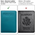 thumbnail image 5 of Teal Basic Genuine Leather RFID Passport Cover, 5 of 8