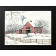thumbnail image 2 of Jacobs, Cindy 14x12 Black Modern Framed Museum Art Print Titled - Winter Barn with Windmill, 2 of 5