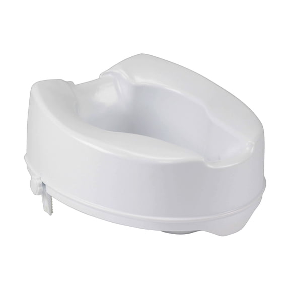 Drive Medical Raised Toilet Seat Without Lid, With Lock, Standard Seat, 6 Inch Rise