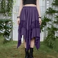 thumbnail image 4 of HBGVBA Midi Skirts for Women,High Low Skirts,Solid Color Gothic Punk Style Midi Skirt Fashion Streetwear For Summer Season Skirts, 4 of 5