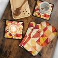 thumbnail image 5 of Orange Modern Art Geometric Kitchen Oven Mitt and Pot Holder Sets 4 Pcs for Baking, Cooking and Grilling, Heat Resistant Up To 392 °F, 5 of 7