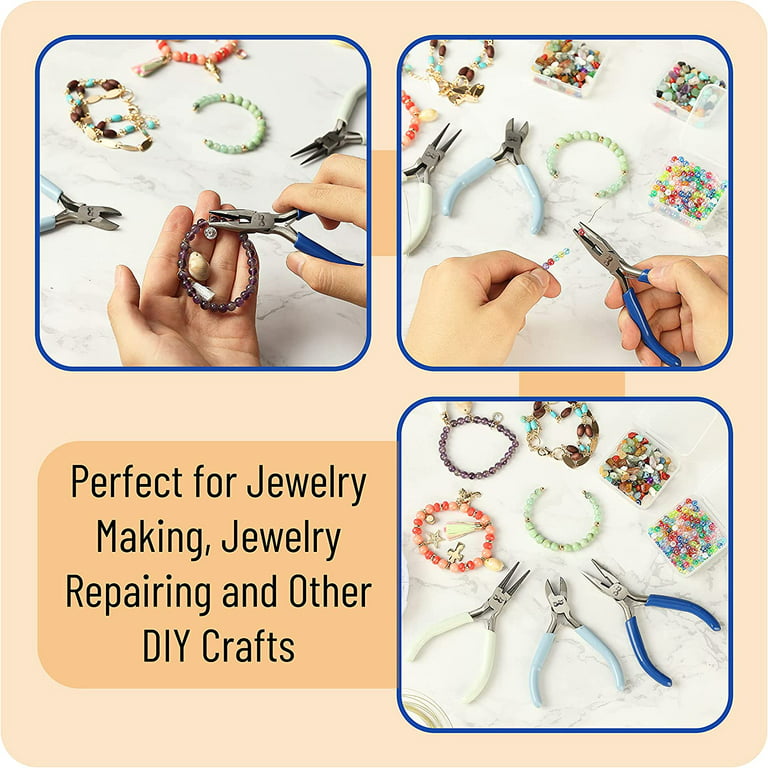 Mr Pen- Jewelry Pliers, 3 Pack, Jewelry Making Kit, Pliers for Jewelry Making, Mini Pliers, Wire Cutters for Jewelry Making, Chain Nose Pliers, Craft