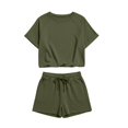 thumbnail image 6 of yillto Women's 2 Piece Sweatsuit Sets Short Sleeve Tops and Summer Loose Athletic Shorts with Pockets Casual Tracksuit, 6 of 6