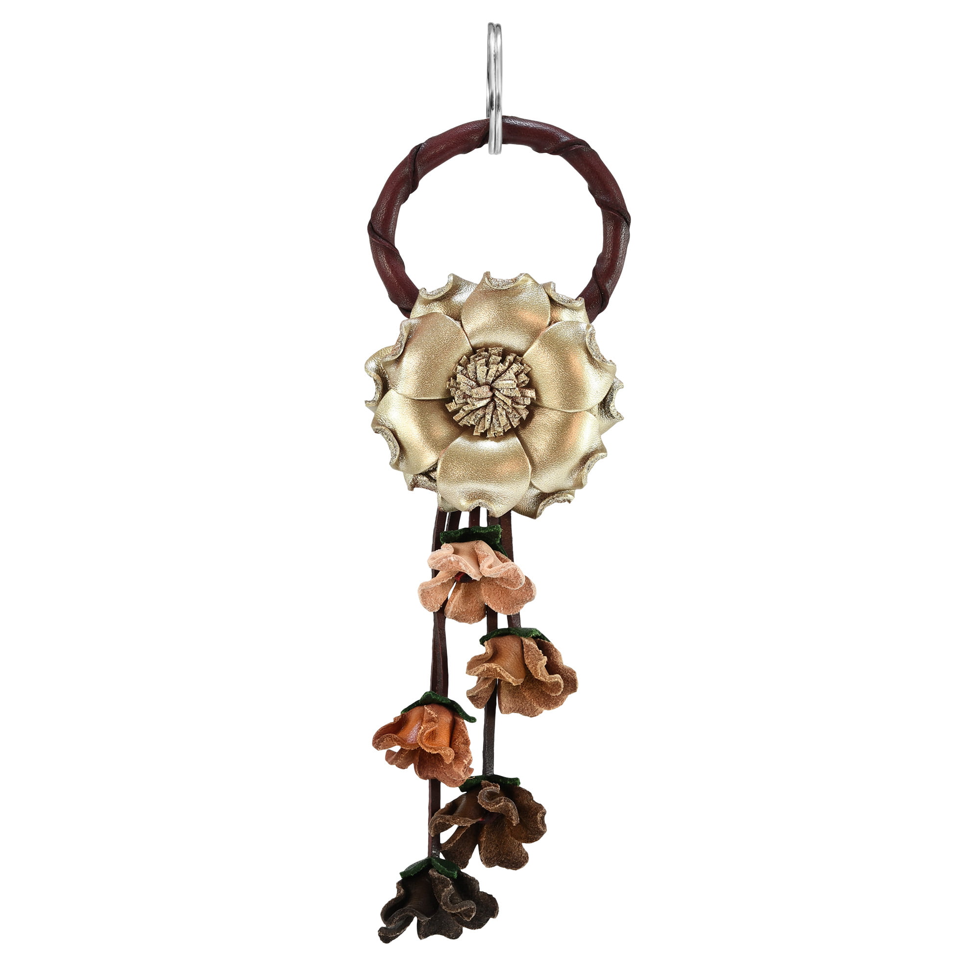 Details about   Vibrant Midnight Garden Black and Pink Sunflower Leather Ornament Keychain 