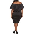 thumbnail image 2 of Women's Plus Off Shoulder Flounce Bodycon Dress with Embroidery, 2 of 2