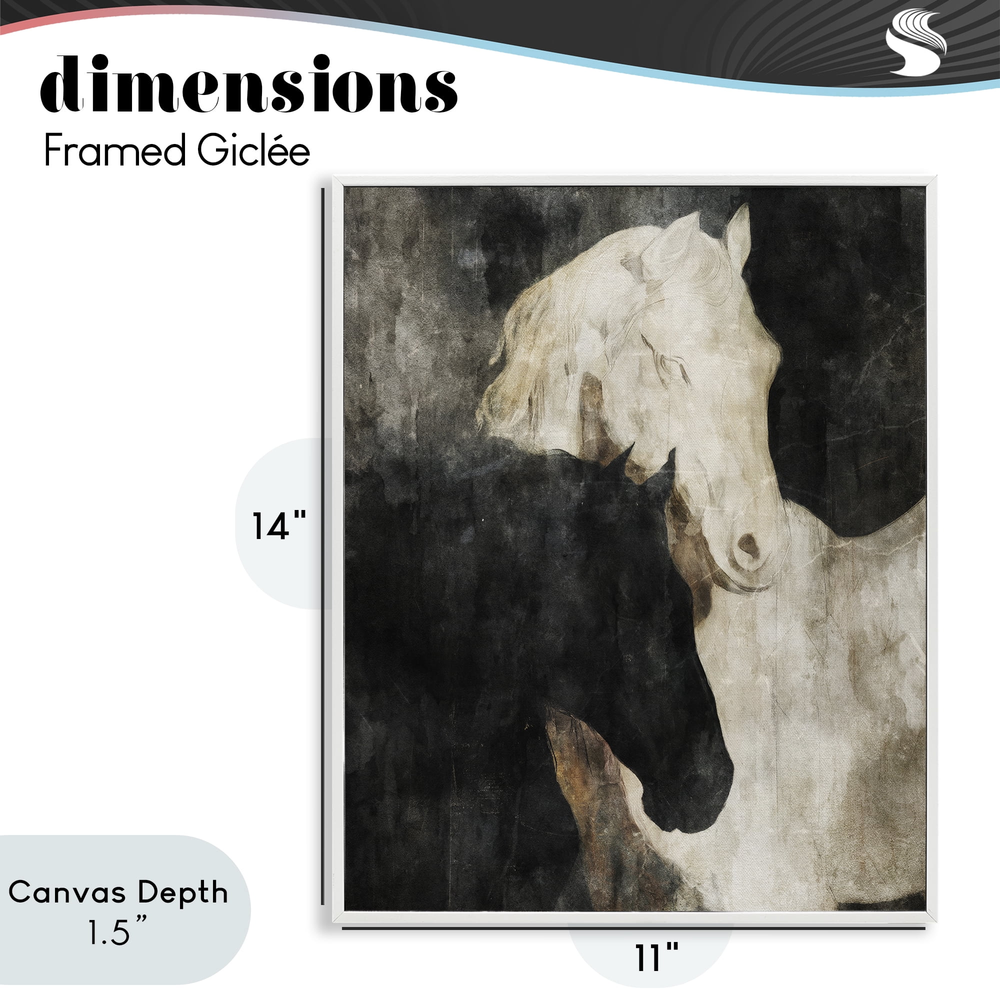 Stupell Industries Dual Spirit Horses White Framed Giclee Art, design by Svetlana Aleynikova