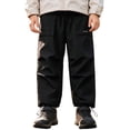 thumbnail image 3 of Hienoo Boys Performance Snow Pants Lined Zip Pocket Pants Elastic Waist Trousers, 3 of 9