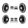 thumbnail image 1 of Transit Auto Front Rear Coated Drilled Slotted Disc Brake Rotors and Semi-Metallic Pads Kit for Car 2018-2019 Jeep Wrangler Sport Without Heavy Duty Brakes Code BRY KDS-101201, 1 of 11