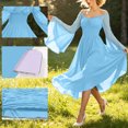 thumbnail image 4 of YuXingFu Gothic Dresses for Women Renaissance Dress With Pocket Court Style Long Sleeved Long Dress Sky Blue XL, 4 of 9